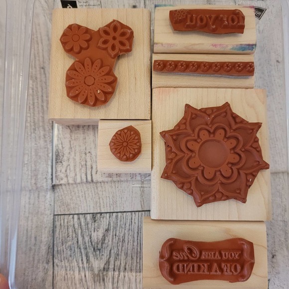 Stampin Up! One Of A Kind Set Of 6 Rubber Stamps Retired - Picture 2 of 6